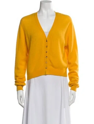 Pre-owned Khaite Cashmere V-neck Sweater In Yellow