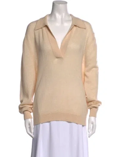 Pre-owned Khaite Cashmere V-neck Sweatshirt In Neutral