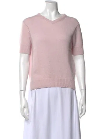 Pre-owned Khaite Cashmere V-neck Top In Pink