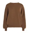 Khaite Nera Crew-neck Long-sleeve Sweater In Brown