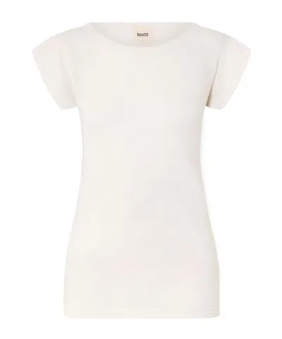 Khaite Angel Cotton And Cashmere-blend T-shirt In White