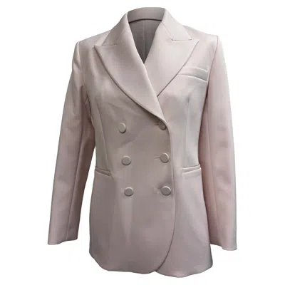 Khaite Cassie Double-breasted Blazer In Pink Polyester