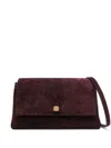 Khaite Cate Suede Shoulder Bag In Red