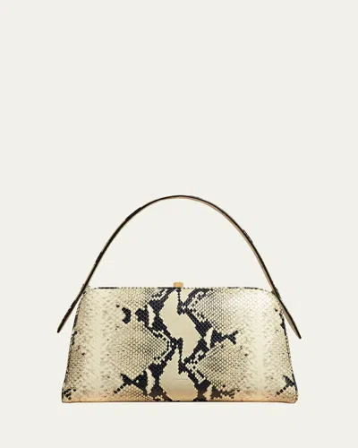 KHAITE CATE PYTHON-EMBOSSED LEATHER TOP-HANDLE BAG