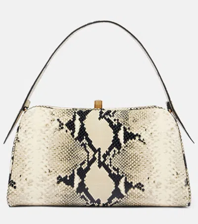 Khaite Cate Snake-effect Leather Tote In Natural