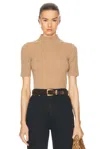 Khaite Cecil High-neck Cashmere Top In Camel