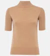 Khaite Cecil High-neck Cashmere Top In Camel