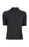 Khaite Cecil Short Sleeve Cashmere Sweater In Dark Grey
