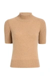 Khaite Cecil Mock Neck Cashmere-blend Sweater In Nude