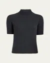 Khaite Cecil Short Sleeve Cashmere Sweater In Storm