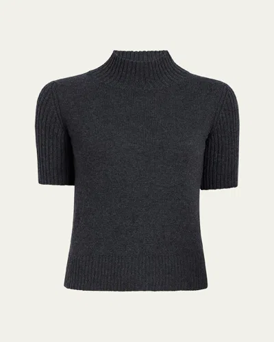 KHAITE CECIL SHORT SLEEVE CASHMERE SWEATER