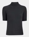 Khaite Cecil Short Sleeve Cashmere Sweater In Storm
