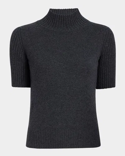 KHAITE CECIL SHORT SLEEVE CASHMERE SWEATER