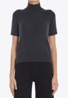 Khaite Cecil Short Sleeve Cashmere Sweater In Gray