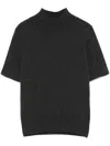 Khaite Cecil Short Sleeve Cashmere Sweater In Grey