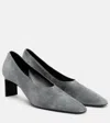 Khaite Cecilia 50 Suede Pumps In Gray