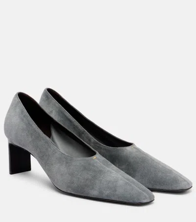 Khaite Cecilia 50 Suede Pumps In Gray