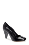Khaite 90mm Cedar Open Toe Leather Pumps In Black