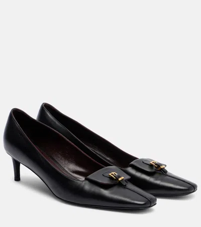 Khaite Celia 50 Leather Pumps In Black