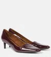 Khaite Celia 50 Patent Leather Pumps In Burgundy
