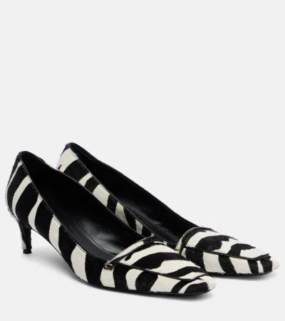 Khaite Celia 50 Zebra-print Calf Hair Pumps In Black