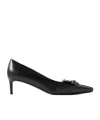 Khaite Celia Pocket Buckle Square-toe Pumps In Black