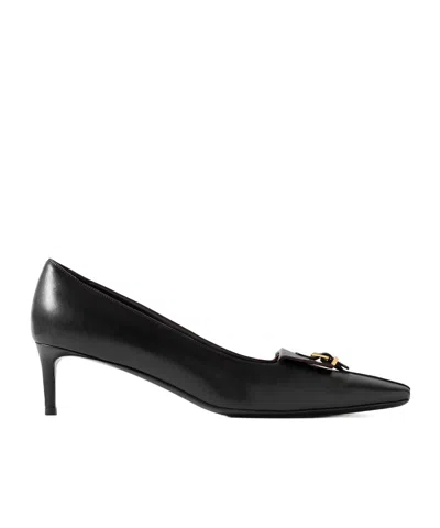 Khaite Celia Pocket Buckled Leather Pumps In Black