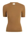 Khaite Celina Ribbed T-shirt In Brown