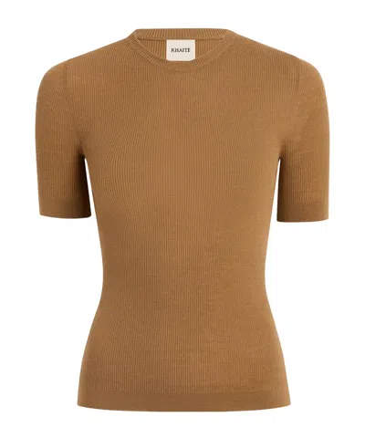 Khaite Celina Ribbed T-shirt In Brown