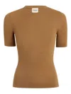 Khaite Celina Ribbed Wool-blend Top In Orange