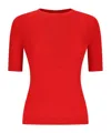 Khaite Celina Merino Wool Blend Rib Sweater In Red