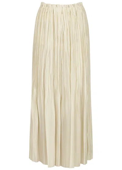 Khaite Cersi Ivory Pleated Maxi Skirt