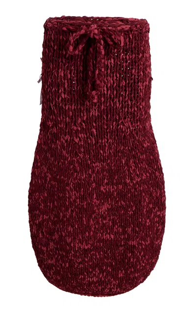 Khaite Chai Hand-knit Maxi Skirt In Red