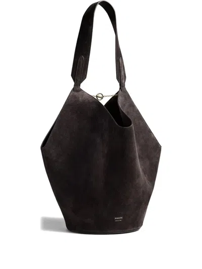 Khaite Chain-detail Leather Tote Bag In Brown