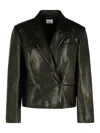 Khaite Tanni Black Leather Jacket In Black