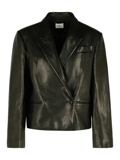 KHAITE TANNI BLACK LEATHER JACKET