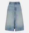 Khaite Charlene Cotton Denim Maxi Skirt In Blue