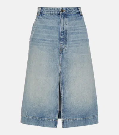 KHAITE CHARLENE DENIM MIDI SKIRT
