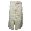 Khaite Charlene Denim Midi Skirt In Cream Cotton In White