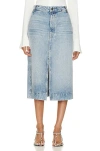 Khaite Charlene Cotton Denim Maxi Skirt In Bryce