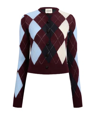 Khaite Charli Argyle-button Cardigan In Multi