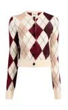 Khaite Charli Argyle Cashmere-blend Cardigan In Ivory