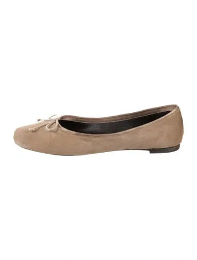 Pre-owned Khaite Charlotte Ballerina Flat Calf Hair Ballet Flats In Neutral