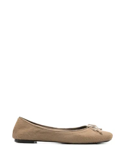 Pre-owned Khaite Charlotte Ballet Flats In Neutral