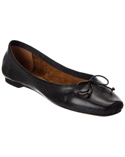Khaite Charlotte Leather Ballerina Flat In Black