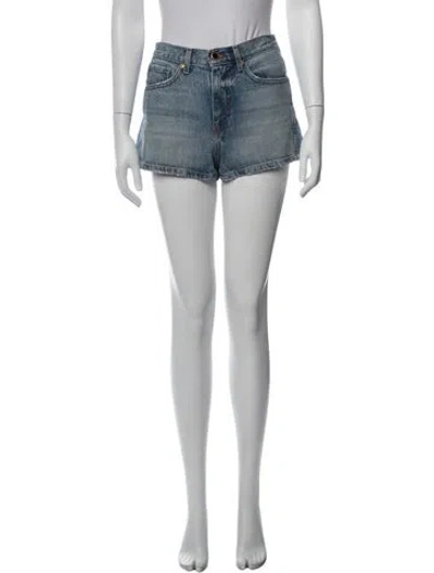 Pre-owned Khaite Charlotte Mini Shorts In Blue