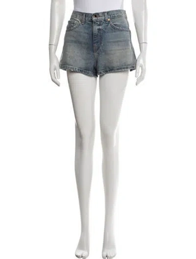 Pre-owned Khaite Charlotte Mini Shorts In Blue