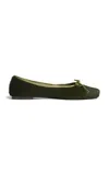 Khaite Charlotte Pony Hair Ballet Flats In Green