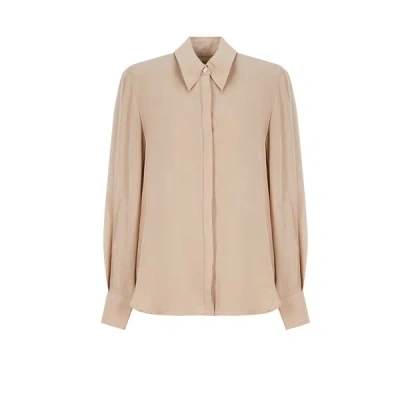 Khaite Transparent Silk Shirt In Gold