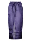 Khaite Semi-transparent Silk Maxi Skirt With Deep Back Slit